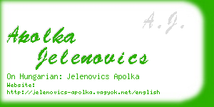 apolka jelenovics business card